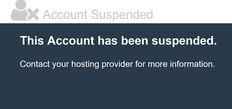 This Account Has Been Suspended How To Solve This Website Message
